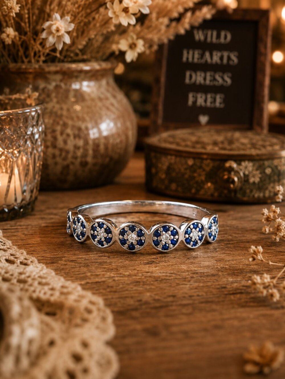 Sterling Silver s925 Evil Eye Protection Ring